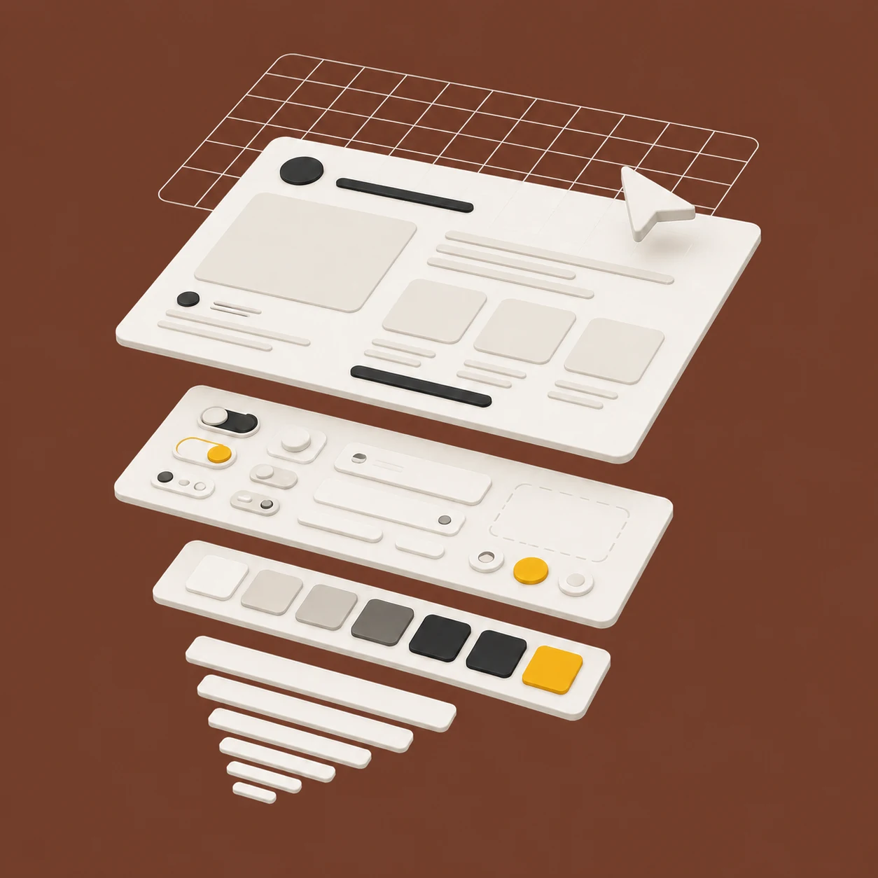 Product design screens and components